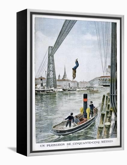 Person Plunges 55 Metres from Portside, Rouen, 1901-null-Framed Premier Image Canvas