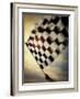 Person's Hand Waving a Checkered Flag-null-Framed Photographic Print