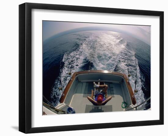 Person Sitting in a Boat-null-Framed Photographic Print