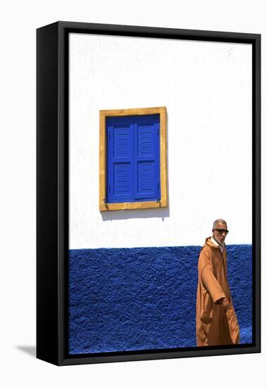 Person Walking in Oudaia Kasbah, Rabat, Morocco, North Africa-Neil Farrin-Framed Premier Image Canvas