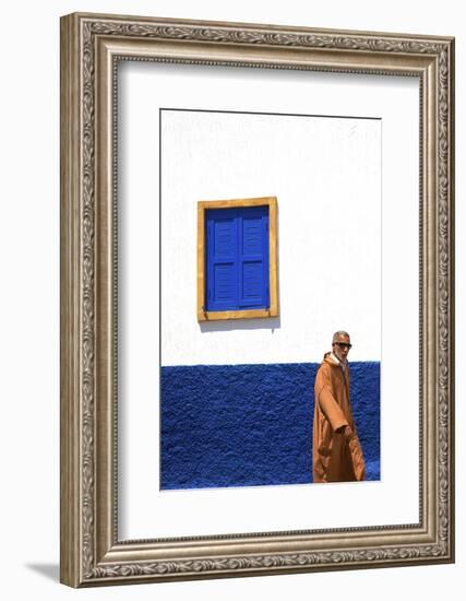 Person Walking in Oudaia Kasbah, Rabat, Morocco, North Africa-Neil Farrin-Framed Photographic Print
