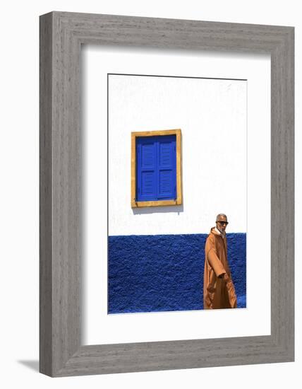 Person Walking in Oudaia Kasbah, Rabat, Morocco, North Africa-Neil Farrin-Framed Photographic Print