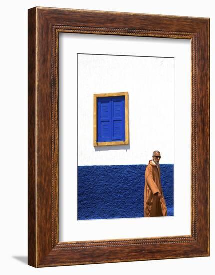 Person Walking in Oudaia Kasbah, Rabat, Morocco, North Africa-Neil Farrin-Framed Photographic Print