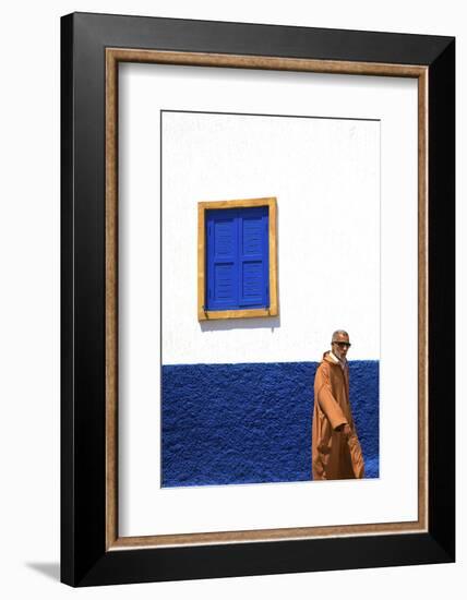 Person Walking in Oudaia Kasbah, Rabat, Morocco, North Africa-Neil Farrin-Framed Photographic Print