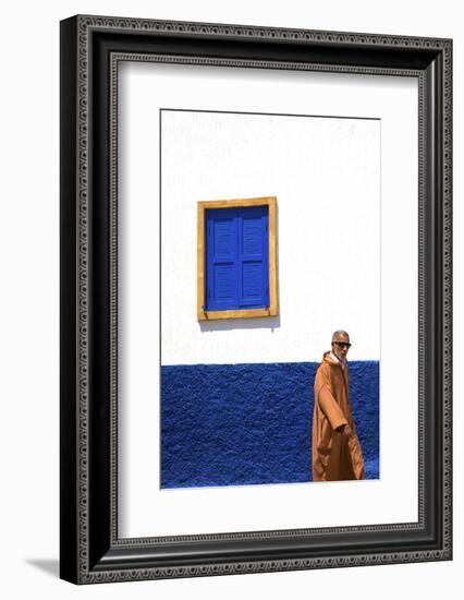 Person Walking in Oudaia Kasbah, Rabat, Morocco, North Africa-Neil Farrin-Framed Photographic Print