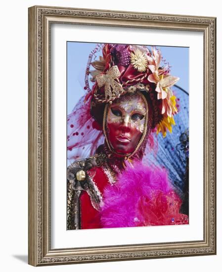 Person Wearing Masked Carnival Costume, Venice Carnival, Venice, Veneto, Italy-Bruno Morandi-Framed Photographic Print