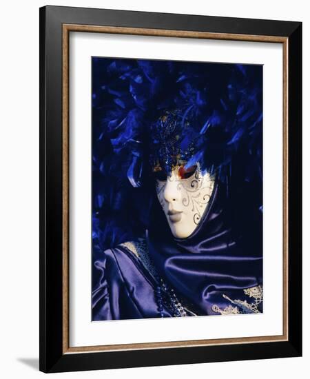 Person Wearing Masked Carnival Costume, Venice Carnival, Venice, Veneto, Italy-Bruno Morandi-Framed Photographic Print