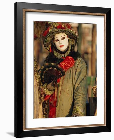 Person Wearing Masked Carnival Costume, Venice Carnival, Venice, Veneto, Italy-Bruno Morandi-Framed Photographic Print