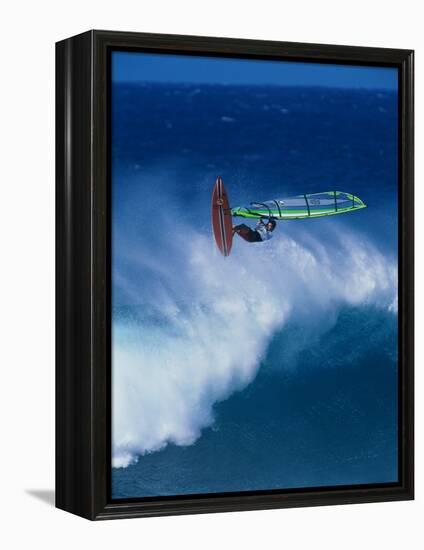 Person Windsurfing in the Sea-null-Framed Premier Image Canvas