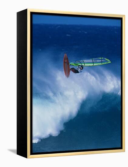 Person Windsurfing in the Sea-null-Framed Premier Image Canvas