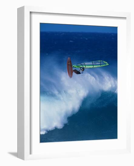 Person Windsurfing in the Sea-null-Framed Photographic Print