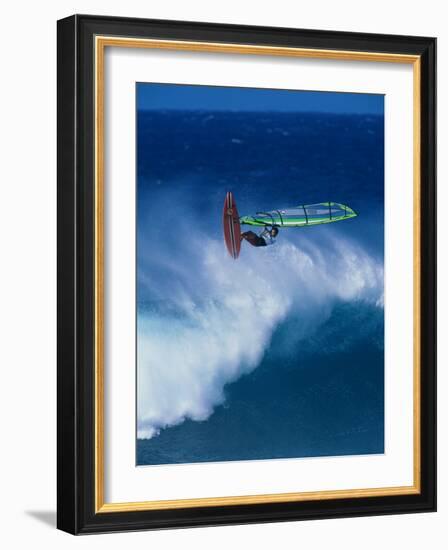 Person Windsurfing in the Sea-null-Framed Photographic Print