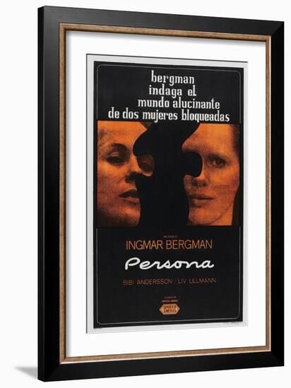 Persona, Argentinan poster, Bibi Andersson, Liv Ullmann, 1966-null-Framed Premium Giclee Print