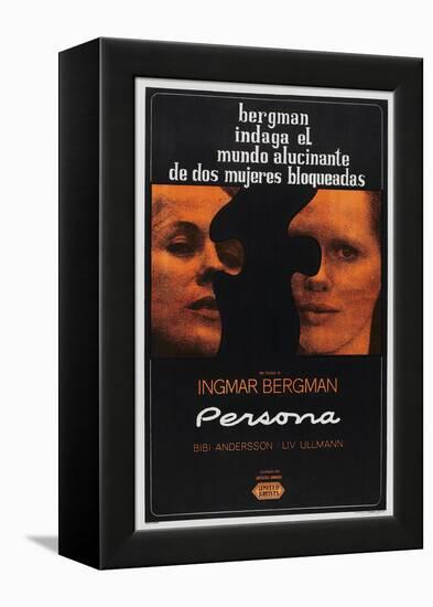 Persona, Argentinan poster, Bibi Andersson, Liv Ullmann, 1966-null-Framed Stretched Canvas