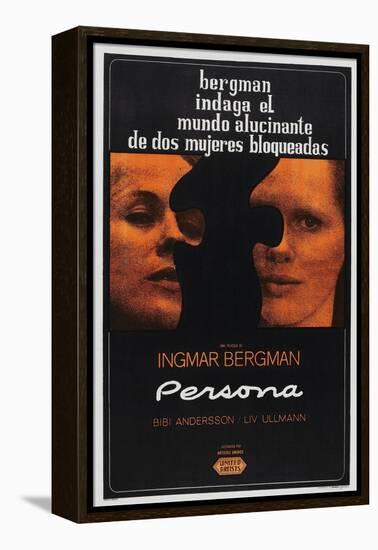 Persona, Argentinan poster, Bibi Andersson, Liv Ullmann, 1966-null-Framed Stretched Canvas