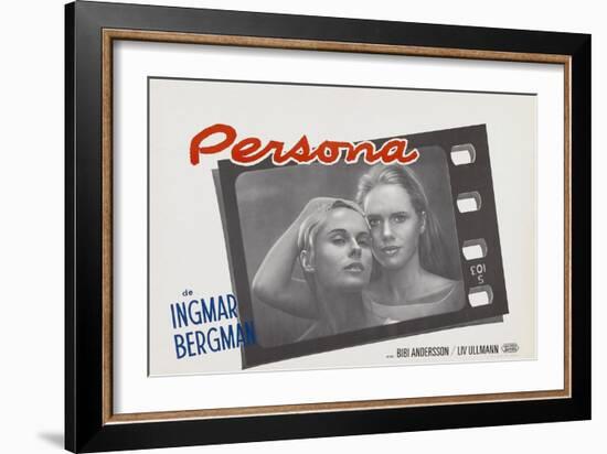 Persona, Bibi Andersson, Liv Ullmann, Belgian lobbycard, 1966-null-Framed Art Print