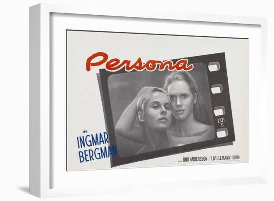 Persona, Bibi Andersson, Liv Ullmann, Belgian lobbycard, 1966-null-Framed Art Print
