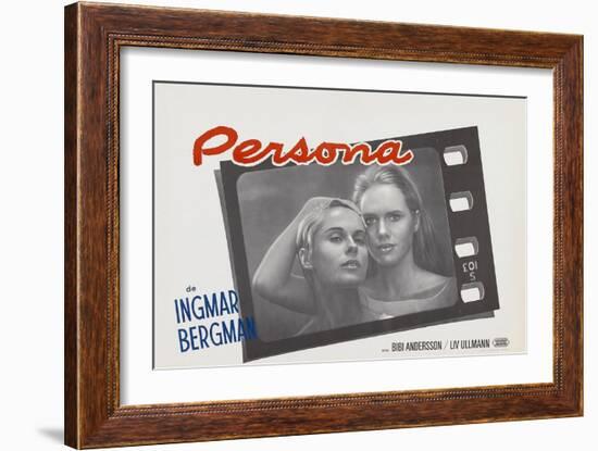 Persona, Bibi Andersson, Liv Ullmann, Belgian lobbycard, 1966-null-Framed Premium Giclee Print