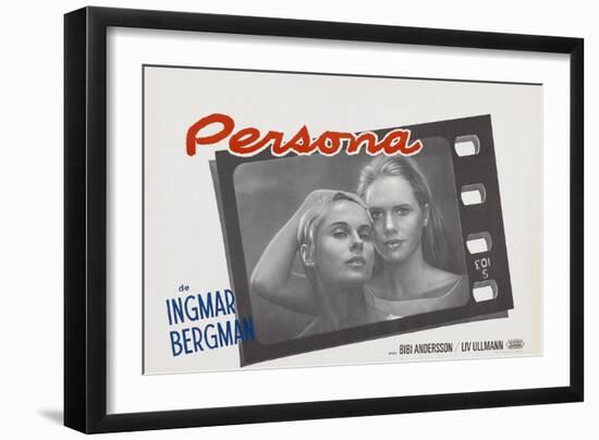 Persona, Bibi Andersson, Liv Ullmann, Belgian lobbycard, 1966-null-Framed Premium Giclee Print