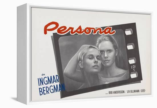 Persona, Bibi Andersson, Liv Ullmann, Belgian lobbycard, 1966-null-Framed Stretched Canvas