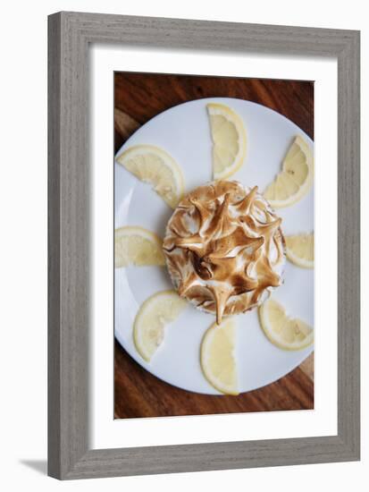 Personal Size Lemon Meringue Pie With Pulled Spiked Eggwhite Top-Shea Evans-Framed Photographic Print