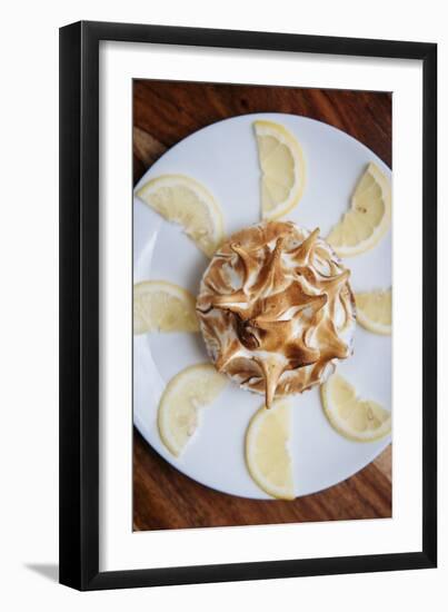 Personal Size Lemon Meringue Pie With Pulled Spiked Eggwhite Top-Shea Evans-Framed Photographic Print