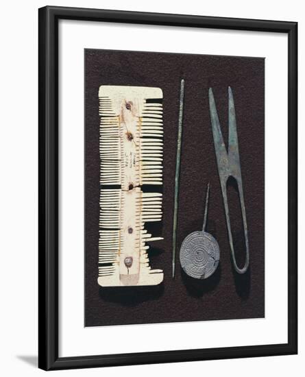 Personal Utensils: Bone Comb, Scissors, Hair Pin-null-Framed Giclee Print