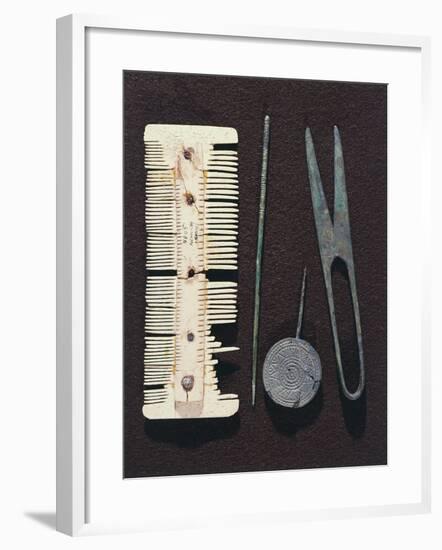 Personal Utensils: Bone Comb, Scissors, Hair Pin-null-Framed Giclee Print