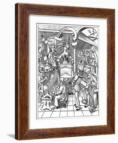 Personification of Music, with the Auxiliaries, the Poet and Musicians, 1508-null-Framed Giclee Print