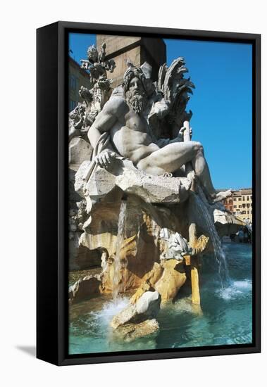 Personification of River Ganges, Detail from Fountain of Four Rivers-Gian Lorenzo Bernini-Framed Premier Image Canvas