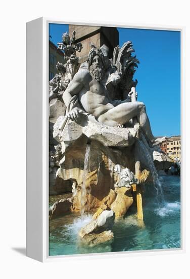 Personification of River Ganges, Detail from Fountain of Four Rivers-Gian Lorenzo Bernini-Framed Premier Image Canvas