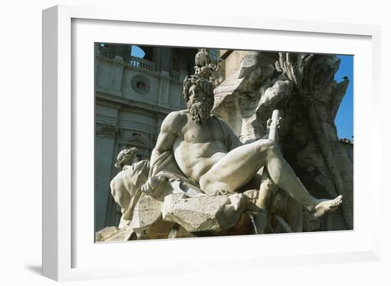 Personification of River Ganges, Detail from Fountain of Four Rivers-Gian Lorenzo Bernini-Framed Giclee Print