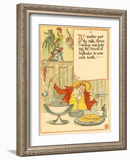 Personification Of Shrove Tuesday Ladles Our Chicken Soup-Walter Crane-Framed Art Print