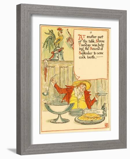 Personification Of Shrove Tuesday Ladles Our Chicken Soup-Walter Crane-Framed Art Print