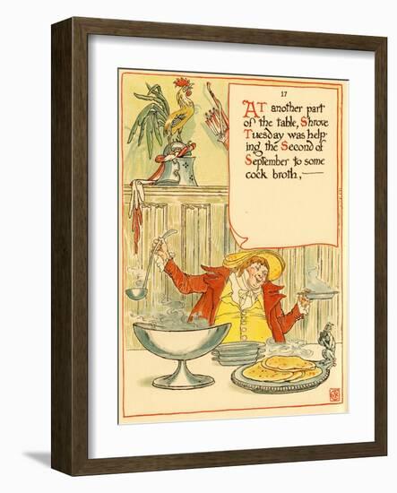 Personification Of Shrove Tuesday Ladles Our Chicken Soup-Walter Crane-Framed Art Print