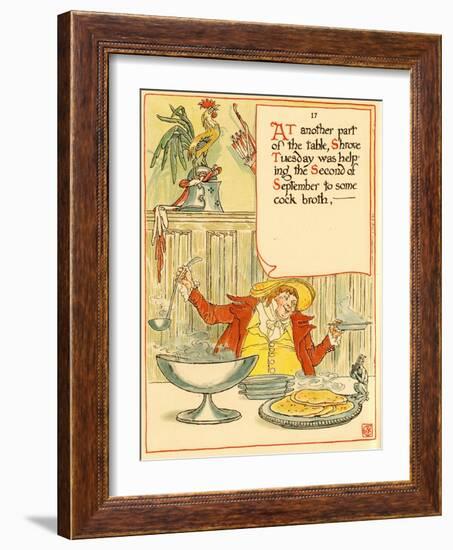 Personification Of Shrove Tuesday Ladles Our Chicken Soup-Walter Crane-Framed Art Print