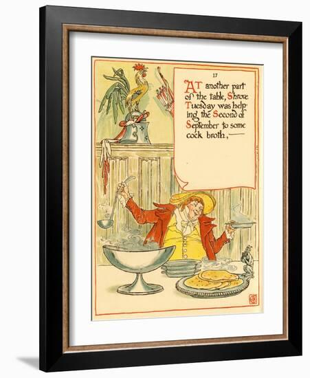 Personification Of Shrove Tuesday Ladles Our Chicken Soup-Walter Crane-Framed Art Print