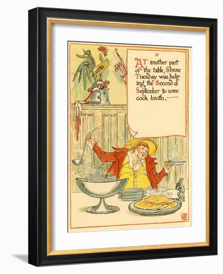 Personification Of Shrove Tuesday Ladles Our Chicken Soup-Walter Crane-Framed Art Print