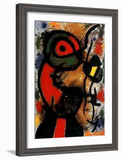 Personnage et Oiseau, c.1948-Joan Miro-Framed Art Print