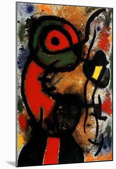 Personnage et Oiseau, c.1948-Joan Miro-Mounted Art Print