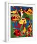 Personnages et Montagnes, c.1936-Joan Miro-Framed Art Print