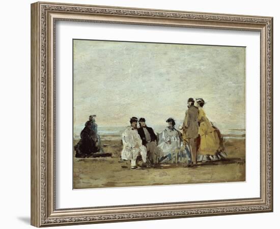 Personnages Sur la Plage-Eug?ne Boudin-Framed Giclee Print