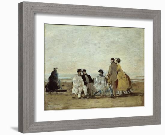 Personnages Sur la Plage-Eug?ne Boudin-Framed Giclee Print