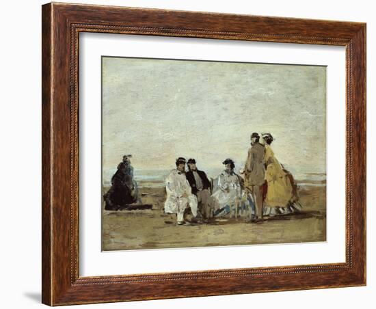 Personnages Sur la Plage-Eug?ne Boudin-Framed Giclee Print