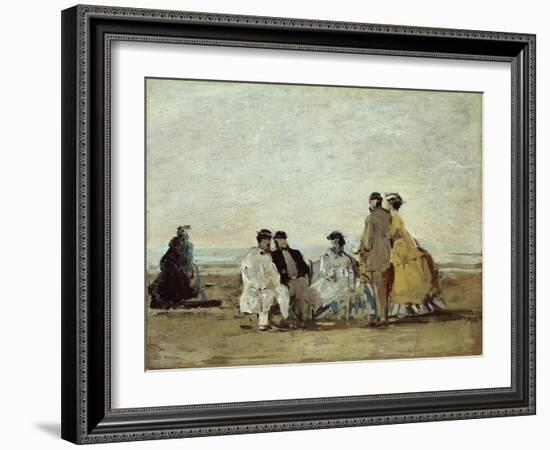 Personnages Sur la Plage-Eug?ne Boudin-Framed Giclee Print