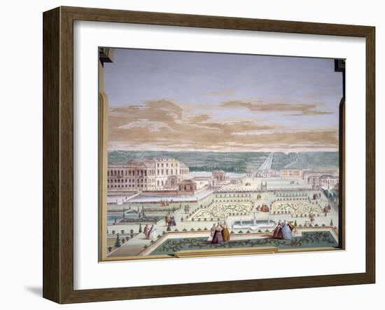 Perspective Drawing of a Villa and Imaginary Garden-Andrea Urbani-Framed Giclee Print