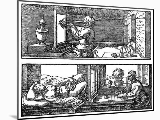 Perspective Machine, 1525-Albrecht Durer-Mounted Giclee Print