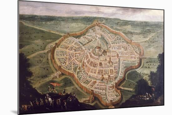 Perspective Map of Udine-Luca Carlevaris-Mounted Giclee Print