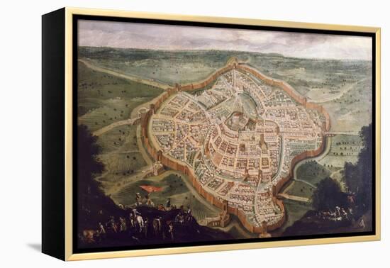 Perspective Map of Udine-Luca Carlevaris-Framed Premier Image Canvas