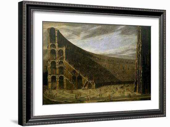 Perspective of a Roman Amphitheatre, ca. 1638-Viviano Codazzi-Framed Giclee Print